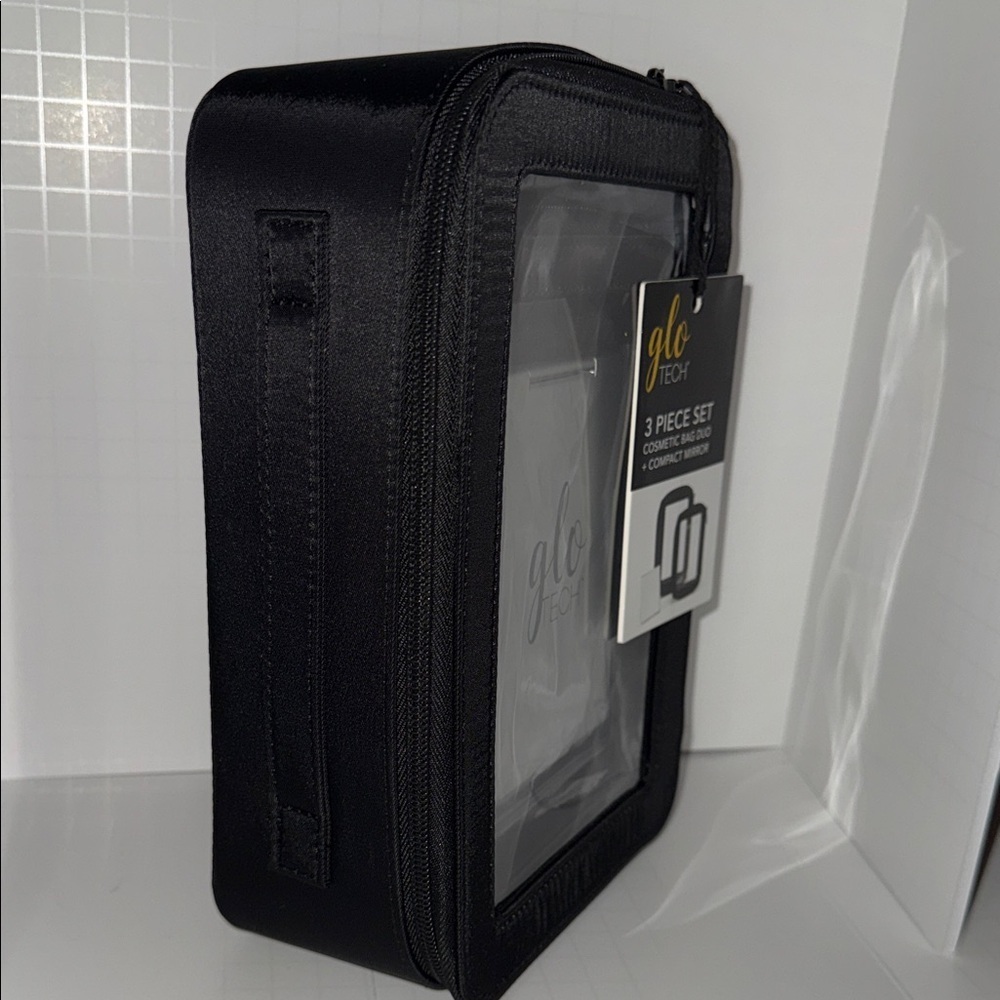 GLO Tech Black Cosmetic Bag Set with Mirror - Picture 5 of 6